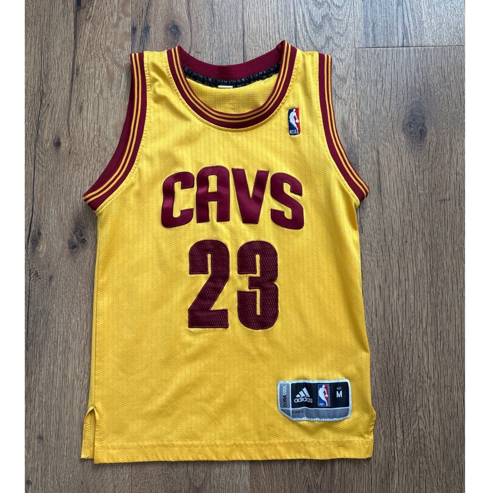 Adidas Cleveland Cavaliers LeBron James 23 Jersey Kids Medium Gold NBA ClimaCool